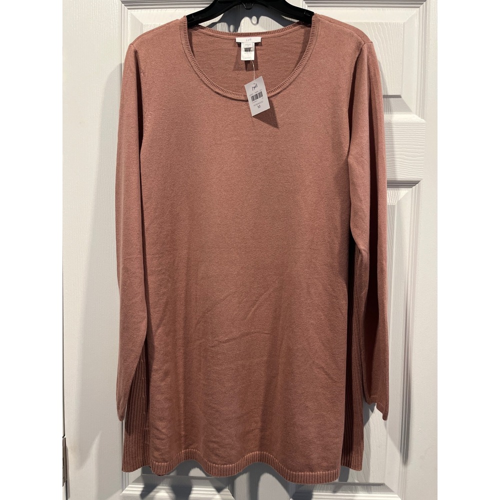 J. Jill Rosewood Pink Ribbed Side Tunic Sweater Medium NWT